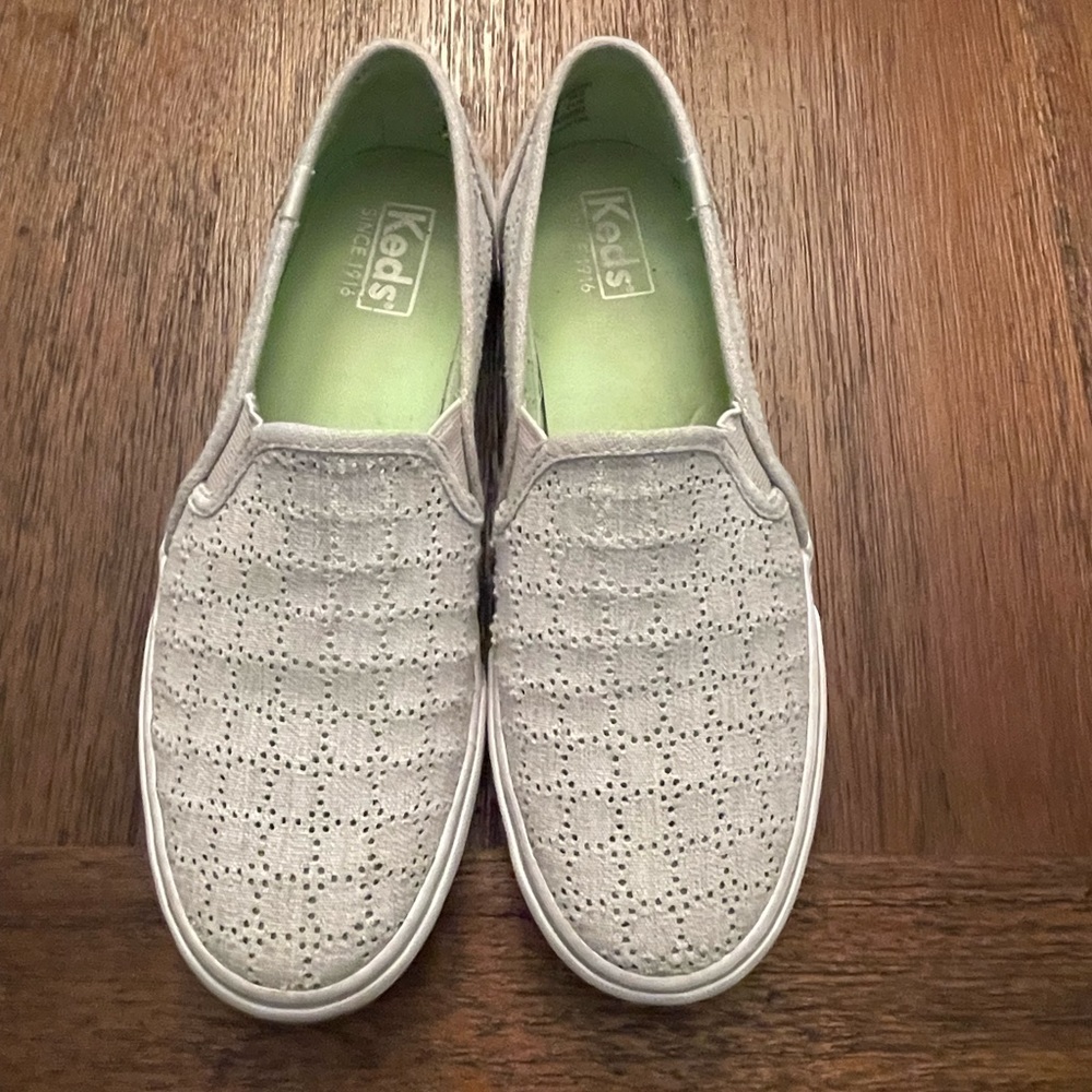 Keds gray slip ons
